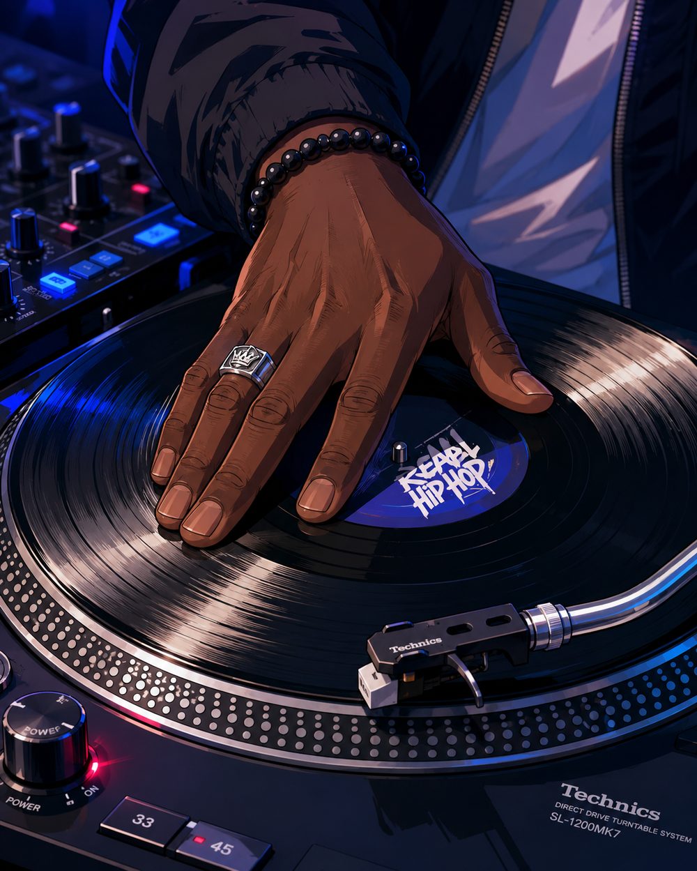 DJ on the turntables